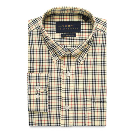 Plaid Button-Up Shirt // Yellow (S)