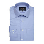 Herringbone Button-Up Shirt // Blue (L)