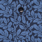 Sepal Leaf Button-Up Shirt // Blue (S)