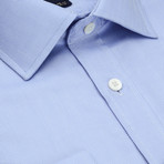 Herringbone Button-Up Shirt // Blue (S)