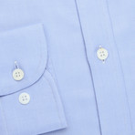 Herringbone Button-Up Shirt // Blue (L)