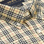 Plaid Button-Up Shirt // Yellow (M)