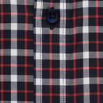 Checkered Button-Up Shirt // Red + Blue (S)