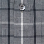 Checkered Button-Up Shirt // Gray + Blue (S)