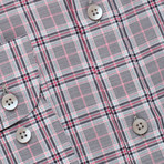 Checkered Button-Up Shirt // Gray + Red (XL)