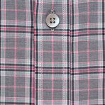 Checkered Button-Up Shirt // Gray + Red (L)