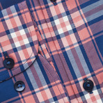 Oxford Button-Up Shirt // Pink + Blue (L)