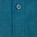 Checkered Button-Up Shirt // Blue (XL)