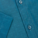Checkered Button-Up Shirt // Blue (XL)