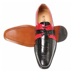 Derby Dress Shoes // Black + Red (US: 8.5)