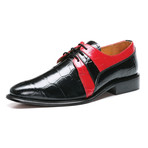 Derby Dress Shoes // Black + Red (US: 6.5)