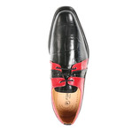 Derby Dress Shoes // Black + Red (US: 8.5)