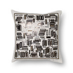 Abstract Rectangles // White + Gold // Pillow (Cover Only)