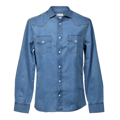 Brunello Cucinelli // Button-Up Shirt // Blue V6 (XS)
