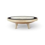 4Ft Hard Wood Coffee Table // Natural White Lights (Maple Veneer)