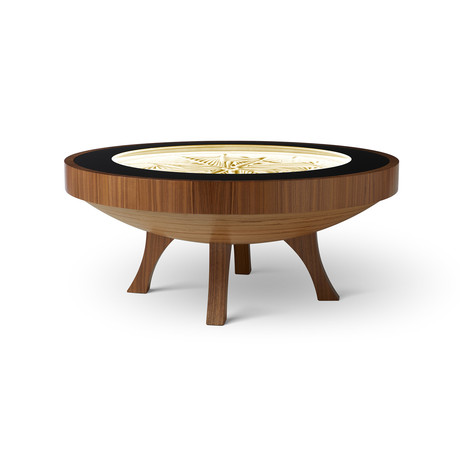3Ft Hard Wood Coffee Table // Warm White Lights (Maple Veneer)