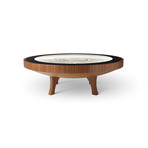 4Ft Hard Wood Coffee Table // Natural White Lights (Maple Veneer)