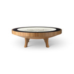 4Ft Hard Wood Coffee Table // Natural White Lights (Cherry Veneer)