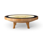 4Ft Hard Wood Coffee Table // Warm White Lights (Cherry Veneer)