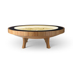 4Ft Hard Wood Coffee Table // Warm White Lights (Mahogany Veneer)
