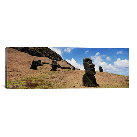 Moai Statues, Tahai Archaeological Site, Rano Raraku, Easter Island, Chile // Panoramic Images (60"W x 20"H x 0.75"D)