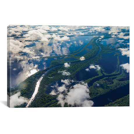 Aerial of Amazon River Basin, Manaus, Brazil I // Art Wolfe (40"W x 26"H x 1.5"D)