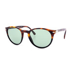 Persol // Men's PO3152S-905552 Round Sunglasses // Tortoise + Green