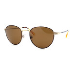Persol // Men's PO2445S-107557 Round Polarized Sunglasses // Gold + Havana