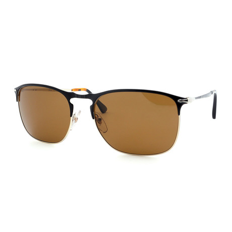 Persol // Men's PO7359S-107057 Polarized Sunglasses // Matte Brown + Gold Brown