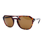 Persol // Men's PO3206S-24-57 Polarized Sunglasses // Dark Havana + Brown