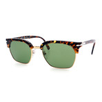 Persol // Men's Clubmaster PO3199S-108152 Sunglasses // Tortoise + Green