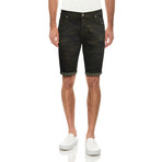 Max Roll Cuff Jean Shorts // Olive Camo (36)