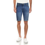 Max Roll Cuff Jean Shorts // Blue (36)