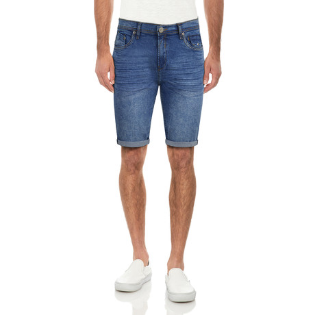 Max Roll Cuff Jean Shorts // Medium Blue (28)