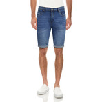 Max Roll Cuff Jean Shorts // Medium Blue (34)