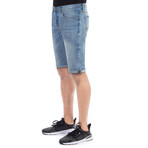 Trey Roll Cuff Denim Shorts // Medium Blue (34)