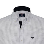 Norman Button-Up Shirt // White + Gray (3XL)