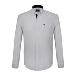 Norman Button-Up Shirt // White + Gray (2XL)