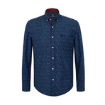 Wayne Button-Up Plaid Shirt // Navy (XL)