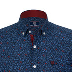 Wayne Button-Up Plaid Shirt // Navy (3XL)