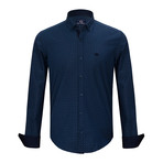 Alister Button-Up Plaid Shirt // Navy (2XL)