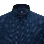 Alister Button-Up Plaid Shirt // Navy (3XL)