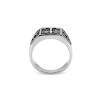 Fleur De Lis Ring // Silver + Black (8)