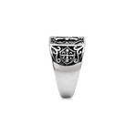 Fleur De Lis Ring // Silver + Black (12)