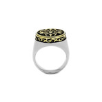 Fleur De Lis Ring // Silver + Gold + Black (9)