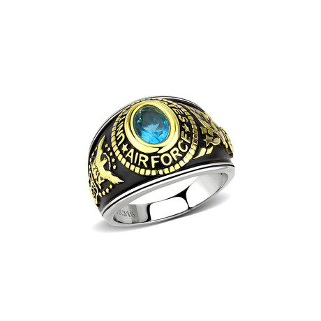 United States Air Force Ring // Silver + Gold + Black (5)