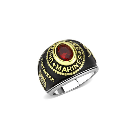 United States Marine Ring // Silver + Gold + Black (5)