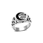 Moon + Star Ring // Silver + Black (8)