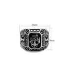 US Navy Service Ring // Silver + Black (13)