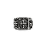 Fleur De Lis Ring // Silver + Black (11)